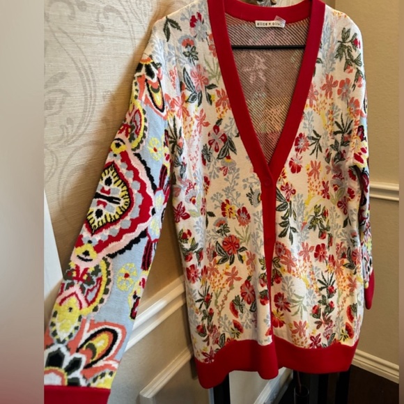 alice and olivia bradford intarsia grandpa cardigan - Picture 6 of 11